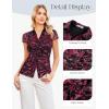 image:imageGRACE KARIN Women Mesh Boho Tops Dressy Casual Floral Short Sleeve Button Down Collared Blouses 2026 Fashion Summer ClothesBlack Red