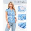 image:imageGRACE KARIN Women Mesh Boho Tops Dressy Casual Floral Short Sleeve Button Down Collared Blouses 2026 Fashion Summer ClothesBlue White