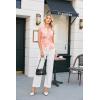 image:imageGRACE KARIN Women Mesh Boho Tops Dressy Casual Floral Short Sleeve Button Down Collared Blouses 2026 Fashion Summer ClothesPink Orange