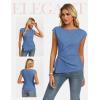 image:imageGRACE KARIN Womens 2026 Spring Short Sleeve Tops Dressy Casual Peplum Shirts Outfit Tunic Blouses Trendy Fashion ClothesBlue