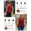 image:imageGRACE KARIN Womens 2026 Spring Short Sleeve Tops Dressy Casual Peplum Shirts Outfit Tunic Blouses Trendy Fashion ClothesWine Red