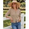 image:imageGRACE KARIN Womens 34 Sleeve Cardigan Sweater Lightweight Cropped Cardigan Trendy Dressy Casual Crochet Bolero Shrugs02 Khaki