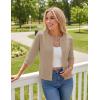 image:imageGRACE KARIN Womens 34 Sleeve Cardigan Sweater Lightweight Cropped Cardigan Trendy Dressy Casual Crochet Bolero Shrugs02 Khaki
