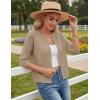 image:imageGRACE KARIN Womens 34 Sleeve Cardigan Sweater Lightweight Cropped Cardigan Trendy Dressy Casual Crochet Bolero Shrugs02 Khaki