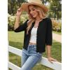 image:imageGRACE KARIN Womens 34 Sleeve Cardigan Sweater Lightweight Cropped Cardigan Trendy Dressy Casual Crochet Bolero ShrugsBlack