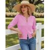 image:imageGRACE KARIN Womens 34 Sleeve Cardigan Sweater Lightweight Cropped Cardigan Trendy Dressy Casual Crochet Bolero ShrugsBright Pink