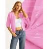image:imageGRACE KARIN Womens 34 Sleeve Cardigan Sweater Lightweight Cropped Cardigan Trendy Dressy Casual Crochet Bolero ShrugsBright Pink