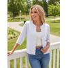 image:imageGRACE KARIN Womens 34 Sleeve Cardigan Sweater Lightweight Cropped Cardigan Trendy Dressy Casual Crochet Bolero ShrugsBright White