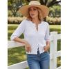 image:imageGRACE KARIN Womens 34 Sleeve Cardigan Sweater Lightweight Cropped Cardigan Trendy Dressy Casual Crochet Bolero ShrugsBright White