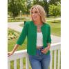 image:imageGRACE KARIN Womens 34 Sleeve Cardigan Sweater Lightweight Cropped Cardigan Trendy Dressy Casual Crochet Bolero ShrugsGreen