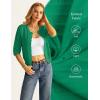 image:imageGRACE KARIN Womens 34 Sleeve Cardigan Sweater Lightweight Cropped Cardigan Trendy Dressy Casual Crochet Bolero ShrugsGreen