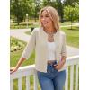 image:imageGRACE KARIN Womens 34 Sleeve Cardigan Sweater Lightweight Cropped Cardigan Trendy Dressy Casual Crochet Bolero ShrugsLight Apricot