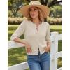 image:imageGRACE KARIN Womens 34 Sleeve Cardigan Sweater Lightweight Cropped Cardigan Trendy Dressy Casual Crochet Bolero ShrugsLight Apricot