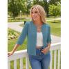 image:imageGRACE KARIN Womens 34 Sleeve Cardigan Sweater Lightweight Cropped Cardigan Trendy Dressy Casual Crochet Bolero ShrugsLight Blue