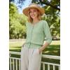 image:imageGRACE KARIN Womens 34 Sleeve Cardigan Sweater Lightweight Cropped Cardigan Trendy Dressy Casual Crochet Bolero ShrugsLight Green