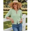 image:imageGRACE KARIN Womens 34 Sleeve Cardigan Sweater Lightweight Cropped Cardigan Trendy Dressy Casual Crochet Bolero ShrugsLight Green