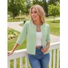image:imageGRACE KARIN Womens 34 Sleeve Cardigan Sweater Lightweight Cropped Cardigan Trendy Dressy Casual Crochet Bolero ShrugsLight Green