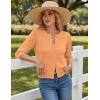 image:imageGRACE KARIN Womens 34 Sleeve Cardigan Sweater Lightweight Cropped Cardigan Trendy Dressy Casual Crochet Bolero ShrugsLight Orange