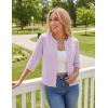 image:imageGRACE KARIN Womens 34 Sleeve Cardigan Sweater Lightweight Cropped Cardigan Trendy Dressy Casual Crochet Bolero ShrugsLight Purple