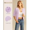 image:imageGRACE KARIN Womens 34 Sleeve Cardigan Sweater Lightweight Cropped Cardigan Trendy Dressy Casual Crochet Bolero ShrugsLight Purple