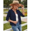 image:imageGRACE KARIN Womens 34 Sleeve Cardigan Sweater Lightweight Cropped Cardigan Trendy Dressy Casual Crochet Bolero ShrugsNavy Blue