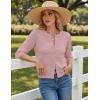 image:imageGRACE KARIN Womens 34 Sleeve Cardigan Sweater Lightweight Cropped Cardigan Trendy Dressy Casual Crochet Bolero ShrugsPeach Gray Pink