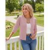 image:imageGRACE KARIN Womens 34 Sleeve Cardigan Sweater Lightweight Cropped Cardigan Trendy Dressy Casual Crochet Bolero ShrugsPeach Gray Pink