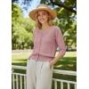 image:imageGRACE KARIN Womens 34 Sleeve Cardigan Sweater Lightweight Cropped Cardigan Trendy Dressy Casual Crochet Bolero ShrugsPeach Gray Pink