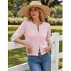 image:imageGRACE KARIN Womens 34 Sleeve Cardigan Sweater Lightweight Cropped Cardigan Trendy Dressy Casual Crochet Bolero ShrugsPink