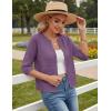 image:imageGRACE KARIN Womens 34 Sleeve Cardigan Sweater Lightweight Cropped Cardigan Trendy Dressy Casual Crochet Bolero ShrugsPurple