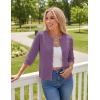 image:imageGRACE KARIN Womens 34 Sleeve Cardigan Sweater Lightweight Cropped Cardigan Trendy Dressy Casual Crochet Bolero ShrugsPurple