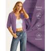 image:imageGRACE KARIN Womens 34 Sleeve Cardigan Sweater Lightweight Cropped Cardigan Trendy Dressy Casual Crochet Bolero ShrugsPurple
