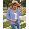 image:imageGRACE KARIN Womens 34 Sleeve Cardigan Sweater Lightweight Cropped Cardigan Trendy Dressy Casual Crochet Bolero ShrugsSky Light Blue