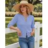 image:imageGRACE KARIN Womens 34 Sleeve Cardigan Sweater Lightweight Cropped Cardigan Trendy Dressy Casual Crochet Bolero ShrugsSky Light Blue