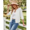 image:imageGRACE KARIN Womens 34 Sleeve Cardigan Sweater Lightweight Cropped Cardigan Trendy Dressy Casual Crochet Bolero ShrugsWhite