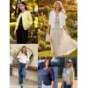 image:imageGRACE KARIN Womens 34 Sleeve Cardigan Sweater Lightweight Cropped Cardigan Trendy Dressy Casual Crochet Bolero ShrugsWhite