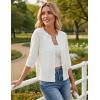 image:imageGRACE KARIN Womens 34 Sleeve Cardigan Sweater Lightweight Cropped Cardigan Trendy Dressy Casual Crochet Bolero ShrugsWhite