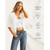 image:imageGRACE KARIN Womens 34 Sleeve Cardigan Sweater Lightweight Cropped Cardigan Trendy Dressy Casual Crochet Bolero ShrugsWhite