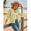 image:imageGRACE KARIN Womens 34 Sleeve Cardigan Sweater Lightweight Cropped Cardigan Trendy Dressy Casual Crochet Bolero ShrugsYellow