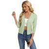image:imageGRACE KARIN Womens 34 Sleeve V Neck Button Down Lightweight Cardigan Sweater Open Front Dressy Shrugs Spring FashionBean Green