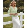 image:imageGRACE KARIN Womens 34 Sleeve V Neck Button Down Lightweight Cardigan Sweater Open Front Dressy Shrugs Spring FashionBean Green