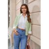 image:imageGRACE KARIN Womens 34 Sleeve V Neck Button Down Lightweight Cardigan Sweater Open Front Dressy Shrugs Spring FashionBean Green