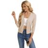 image:imageGRACE KARIN Womens 34 Sleeve V Neck Button Down Lightweight Cardigan Sweater Open Front Dressy Shrugs Spring FashionBeige