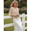 image:imageGRACE KARIN Womens 34 Sleeve V Neck Button Down Lightweight Cardigan Sweater Open Front Dressy Shrugs Spring FashionBeige