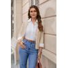 image:imageGRACE KARIN Womens 34 Sleeve V Neck Button Down Lightweight Cardigan Sweater Open Front Dressy Shrugs Spring FashionBeige