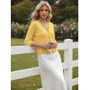 image:imageGRACE KARIN Womens 34 Sleeve V Neck Button Down Lightweight Cardigan Sweater Open Front Dressy Shrugs Spring FashionBright Yellow
