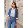 image:imageGRACE KARIN Womens 34 Sleeve V Neck Button Down Lightweight Cardigan Sweater Open Front Dressy Shrugs Spring FashionDenim Blue