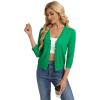 image:imageGRACE KARIN Womens 34 Sleeve V Neck Button Down Lightweight Cardigan Sweater Open Front Dressy Shrugs Spring FashionGreen