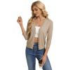 image:imageGRACE KARIN Womens 34 Sleeve V Neck Button Down Lightweight Cardigan Sweater Open Front Dressy Shrugs Spring FashionKhaki