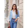 image:imageGRACE KARIN Womens 34 Sleeve V Neck Button Down Lightweight Cardigan Sweater Open Front Dressy Shrugs Spring FashionLight Blue